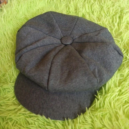 Topi Jamur Dewasa Katun Drill Laken Tebal - Abu Tua Fleece